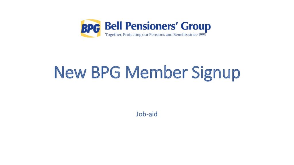 BPG New Member Signup