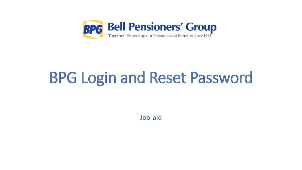 BPG Portal Login